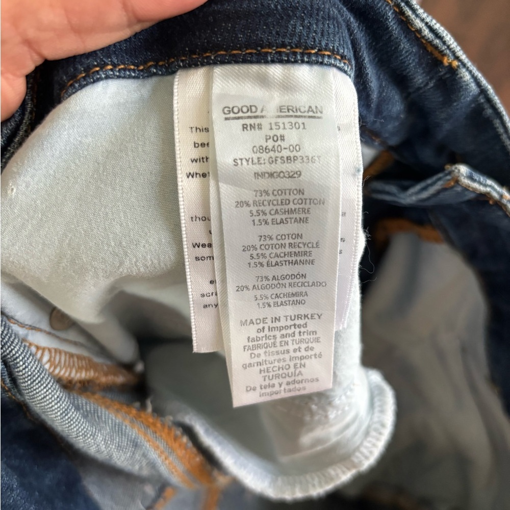 Good American Women’s High Rise Bootcut Flare Jeans Dark Wash Stretch Denim Y2K - Picture 12 of 13